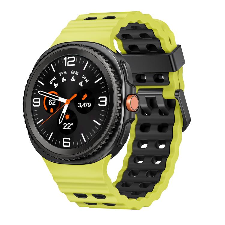 Ocean Style Quick Release Buckle Two Color Silicone Watch Band, For Samsung Galaxy Watch8 / Watch8 Classic