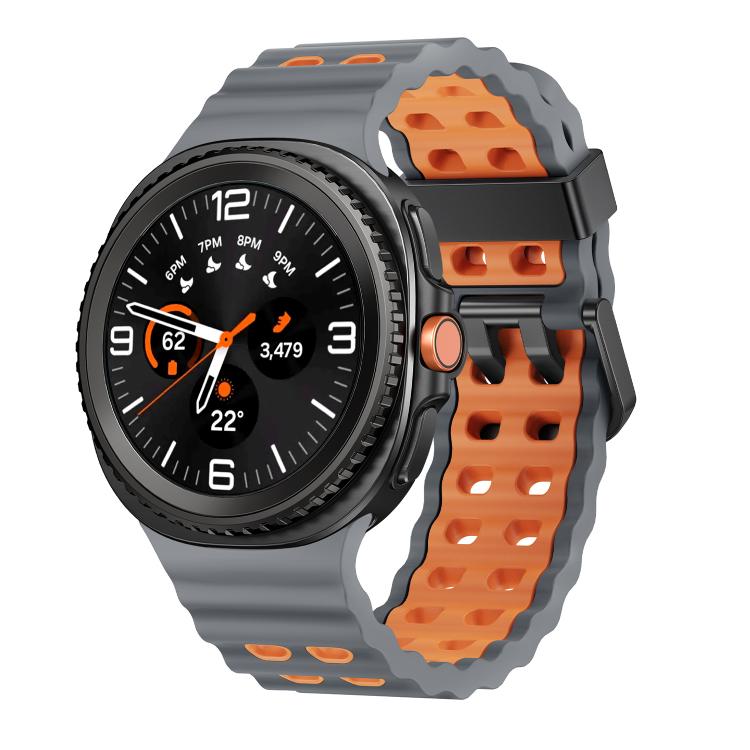 Ocean Style Quick Release Buckle Two Color Silicone Watch Band, For Samsung Galaxy Watch8 / Watch8 Classic