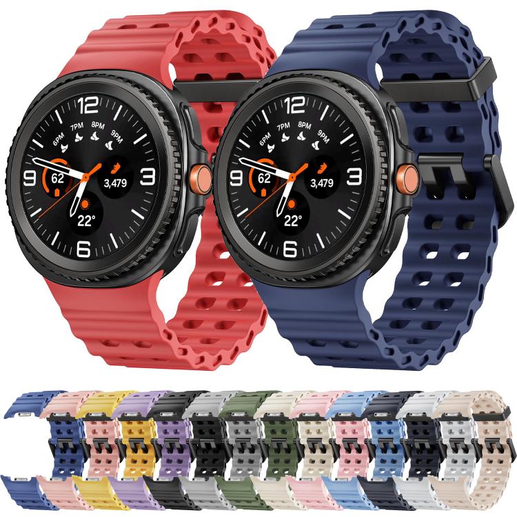 Ocean Style Quick Release Buckle Solid Color Silicone Watch Band, For Samsung Galaxy Watch8 / Watch8 Classic
