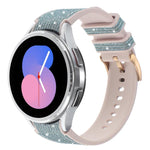 Glitter Silicone Hybrid Leather Watch Band, For Samsung Galaxy Watch 7 40 / 44mm