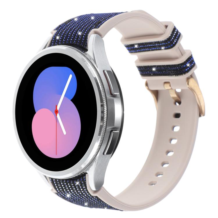 Glitter Silicone Hybrid Leather Watch Band, For Samsung Galaxy Watch 7 40 / 44mm