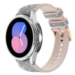 Glitter Silicone Hybrid Leather Watch Band, For Samsung Galaxy Watch 7 40 / 44mm