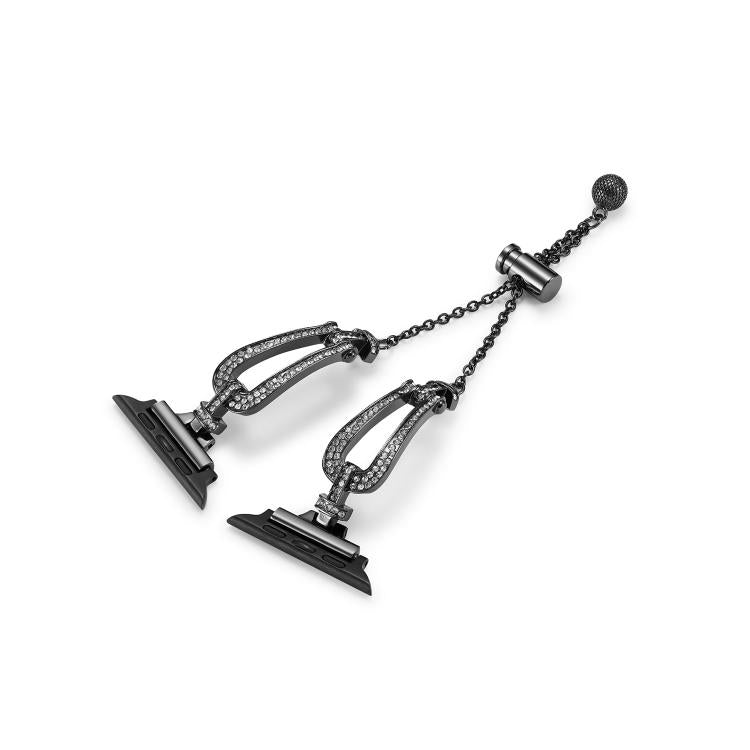 U-Shaped Diamond Bracelet Zinc Alloy Watch Band, For Apple Watch 46mm / 49mm / 45mm / 44mm, For Apple Watch 42mm / 41mm / 40mm / 38mm