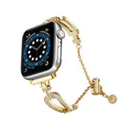 U-Shaped Diamond Bracelet Zinc Alloy Watch Band, For Apple Watch 46mm / 49mm / 45mm / 44mm, For Apple Watch 42mm / 41mm / 40mm / 38mm