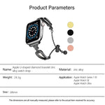 U-Shaped Diamond Bracelet Zinc Alloy Watch Band, For Apple Watch 46mm / 49mm / 45mm / 44mm, For Apple Watch 42mm / 41mm / 40mm / 38mm