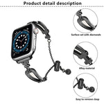 U-Shaped Diamond Bracelet Zinc Alloy Watch Band, For Apple Watch 46mm / 49mm / 45mm / 44mm, For Apple Watch 42mm / 41mm / 40mm / 38mm