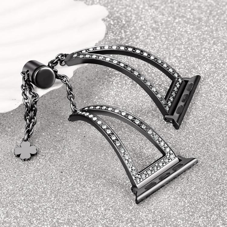 V-Shaped Diamond Zinc Alloy Watch Band, For Apple Watch 46mm / 49mm / 45mm / 44mm, For Apple Watch 42mm / 41mm / 40mm / 38mm