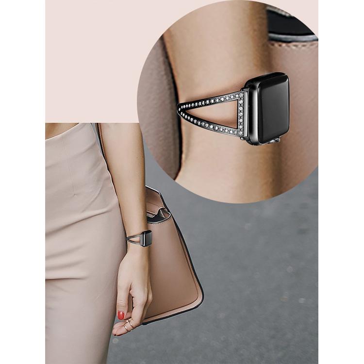 V-Shaped Diamond Zinc Alloy Watch Band, For Apple Watch 46mm / 49mm / 45mm / 44mm, For Apple Watch 42mm / 41mm / 40mm / 38mm