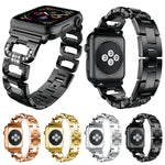 Square Diamond Zinc Alloy Watch Band, For Apple Watch 46mm / 49mm / 45mm / 44mm, For Apple Watch 42mm / 41mm / 40mm / 38mm