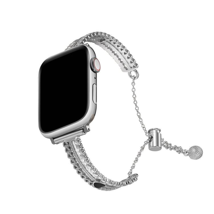 Armband „Liebe“ aus weißer Zinklegierung, passend für Apple Watch 46 mm / 49 mm / 45 mm / 44 mm und 42 mm / 41 mm / 40 mm / 38 mm