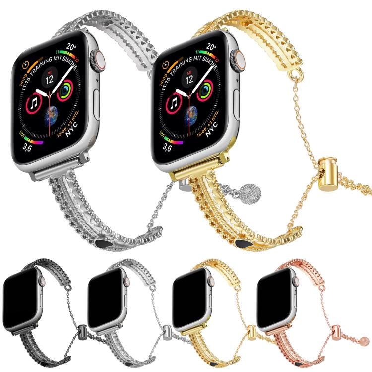 Armband „Liebe“ aus weißer Zinklegierung, passend für Apple Watch 46 mm / 49 mm / 45 mm / 44 mm und 42 mm / 41 mm / 40 mm / 38 mm