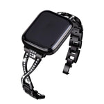 Crossed Diamond Zinc Alloy Watch Band, For Apple Watch 46mm / 49mm / 45mm / 44mm, For Apple Watch 42mm / 41mm / 40mm / 38mm