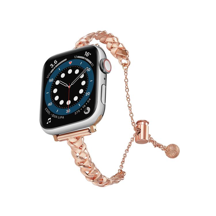 Braid Metal Glossy Zinc Alloy Watch Band, For Apple Watch 46mm / 49mm / 45mm / 44mm, For Apple Watch 42mm / 41mm / 40mm / 38mm