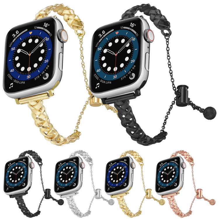 Braid Metal Glossy Zinc Alloy Watch Band, For Apple Watch 46mm / 49mm / 45mm / 44mm, For Apple Watch 42mm / 41mm / 40mm / 38mm