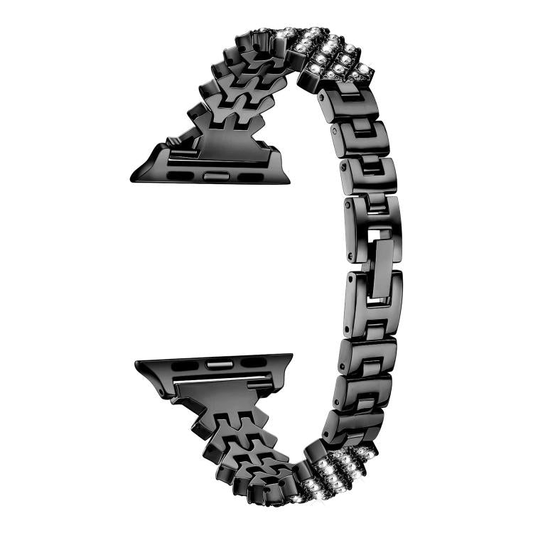 Rhombic Diamond Zinc Alloy Watch Band, For Apple Watch 46mm / 49mm / 45mm / 44mm, For Apple Watch 42mm / 41mm / 40mm / 38mm