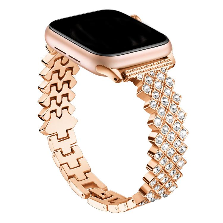 Rhombic Diamond Zinc Alloy Watch Band, For Apple Watch 46mm / 49mm / 45mm / 44mm, For Apple Watch 42mm / 41mm / 40mm / 38mm