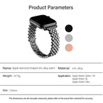 Rhombic Diamond Zinc Alloy Watch Band, For Apple Watch 46mm / 49mm / 45mm / 44mm, For Apple Watch 42mm / 41mm / 40mm / 38mm
