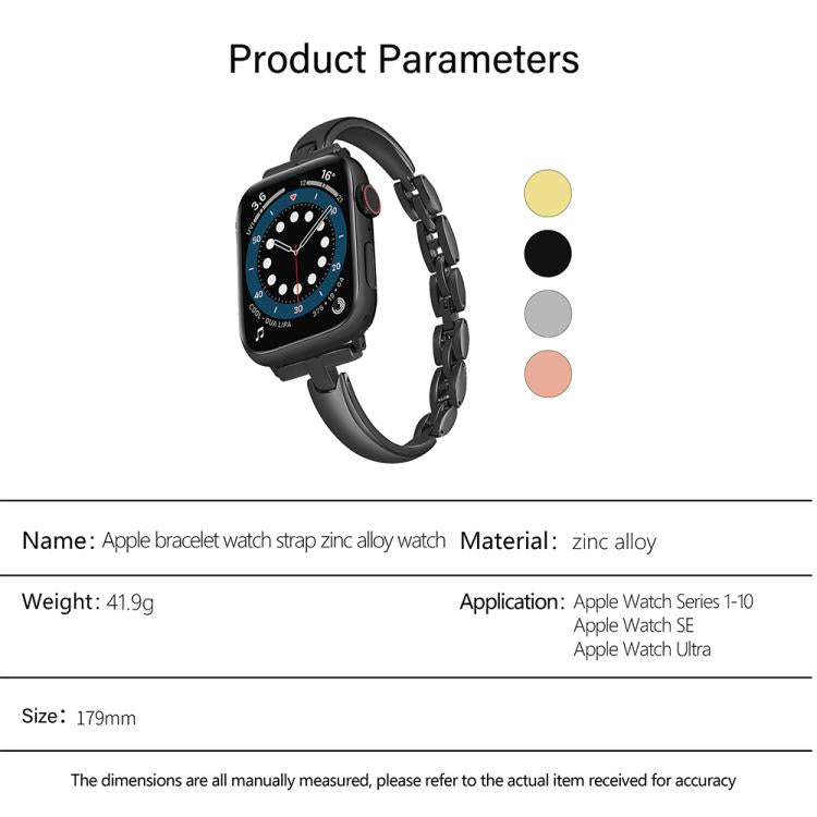 Metal Bracelets Zinc Alloy Watch Band, For Apple Watch 46mm / 49mm / 45mm / 44mm, For Apple Watch 42mm / 41mm / 40mm / 38mm