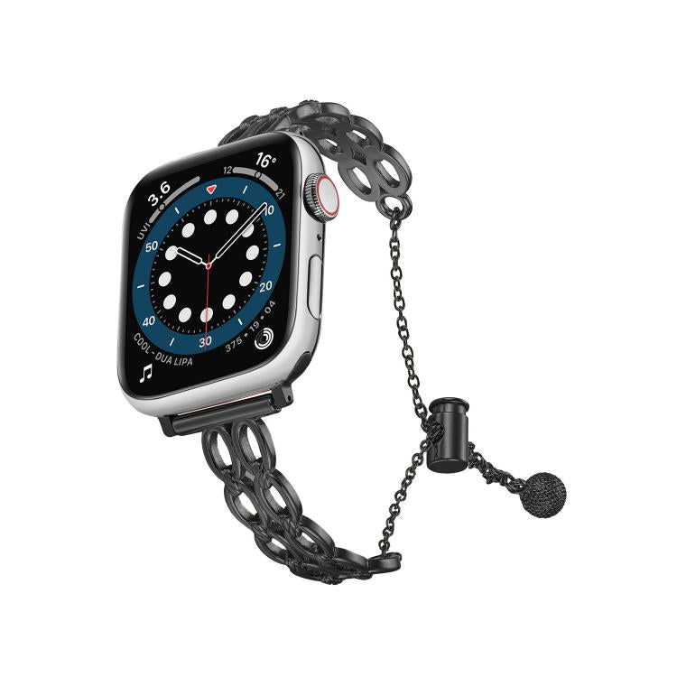 Double Ring Chain Zinc Alloy Watch Band, For Apple Watch 46mm / 49mm / 45mm / 44mm, For Apple Watch 42mm / 41mm / 40mm / 38mm