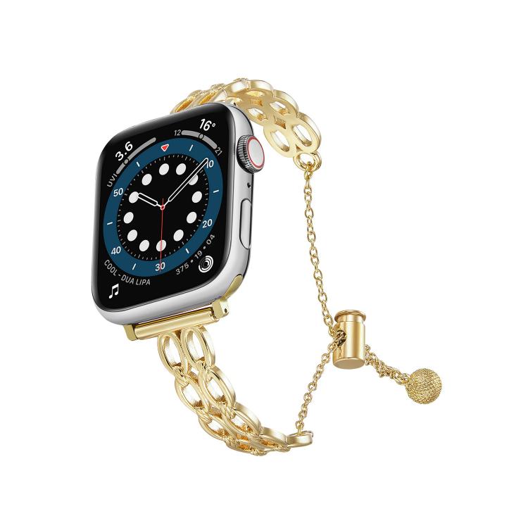 Double Ring Chain Zinc Alloy Watch Band, For Apple Watch 46mm / 49mm / 45mm / 44mm, For Apple Watch 42mm / 41mm / 40mm / 38mm