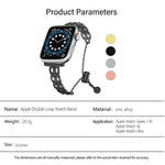 Double Ring Chain Zinc Alloy Watch Band, For Apple Watch 46mm / 49mm / 45mm / 44mm, For Apple Watch 42mm / 41mm / 40mm / 38mm