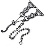 Doppelt gekröntes Perlenarmband aus Zinklegierung, passend für Apple Watch 46 mm / 49 mm / 45 mm / 44 mm und 42 mm / 41 mm / 40 mm / 38 mm