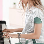 Doppelt gekröntes Perlenarmband aus Zinklegierung, passend für Apple Watch 46 mm / 49 mm / 45 mm / 44 mm und 42 mm / 41 mm / 40 mm / 38 mm