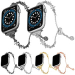 Four Leaf Clover Diamond Zinc Alloy Watch Band, For Apple Watch 46mm / 49mm / 45mm / 44mm, For Apple Watch 42mm / 41mm / 40mm / 38mm