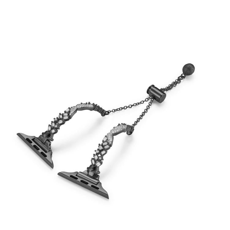 Wings Crushed Diamonds Zinc Alloy Watch Band, For Apple Watch 46mm / 49mm / 45mm / 44mm, For Apple Watch 42mm / 41mm / 40mm / 38mm