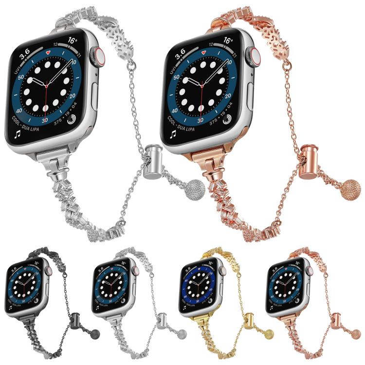 Wings Crushed Diamonds Zinc Alloy Watch Band, For Apple Watch 46mm / 49mm / 45mm / 44mm, For Apple Watch 42mm / 41mm / 40mm / 38mm