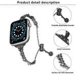 Wings Crushed Diamonds Zinc Alloy Watch Band, For Apple Watch 46mm / 49mm / 45mm / 44mm, For Apple Watch 42mm / 41mm / 40mm / 38mm