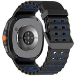 Marine Dual Buckle Two Color Silicone Watch Band, For Samsung Galaxy Watch8 / Watch8 Classic