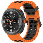 Marine Dual Buckle Two Color Silicone Watch Band, For Samsung Galaxy Watch8 / Watch8 Classic