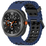 Marine Dual Buckle Two Color Silicone Watch Band, For Samsung Galaxy Watch8 / Watch8 Classic