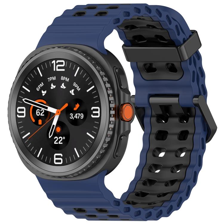 Marine Dual Buckle Two Color Silicone Watch Band, For Samsung Galaxy Watch8 / Watch8 Classic