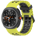 Marine Dual Buckle Two Color Silicone Watch Band, For Samsung Galaxy Watch8 / Watch8 Classic