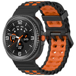 Marine Dual Buckle Two Color Silicone Watch Band, For Samsung Galaxy Watch8 / Watch8 Classic