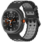 Marine Dual Buckle Two Color Silicone Watch Band, For Samsung Galaxy Watch8 / Watch8 Classic