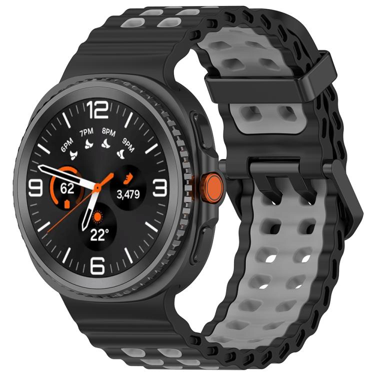 Marine Dual Buckle Two Color Silicone Watch Band, For Samsung Galaxy Watch8 / Watch8 Classic