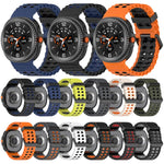 Marine Dual Buckle Two Color Silicone Watch Band, For Samsung Galaxy Watch8 / Watch8 Classic