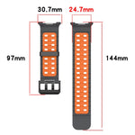 Marine Dual Buckle Two Color Silicone Watch Band, For Samsung Galaxy Watch8 / Watch8 Classic