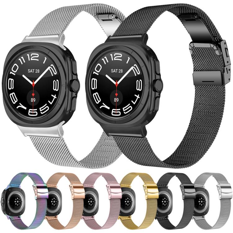 Turtle Buckle Milanese Metal Watch Band, For Samsung Galaxy Watch Ultra 47mm / Ultra 2025