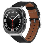Silver Buckle Nappa Genuine Leather Watch Band, For Samsung Galaxy Watch Ultra 47mm / Ultra 2025