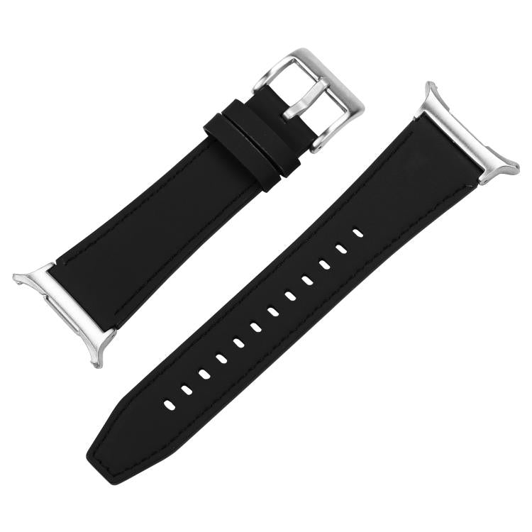 Silver Buckle Nappa Genuine Leather Watch Band, For Samsung Galaxy Watch Ultra 47mm / Ultra 2025