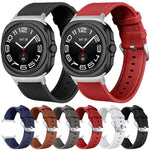 Dual Sides Lychee Genuine Leather Watch Band, For Samsung Galaxy Watch Ultra 47mm / Ultra 2025