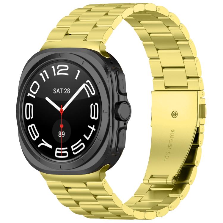 Three Beads Stainless Steel Watch Band with Removal Tool, For Samsung Galaxy Watch Ultra 47mm / Ultra 2025, For Samsung Galaxy Watch8 / Watch8 Classic