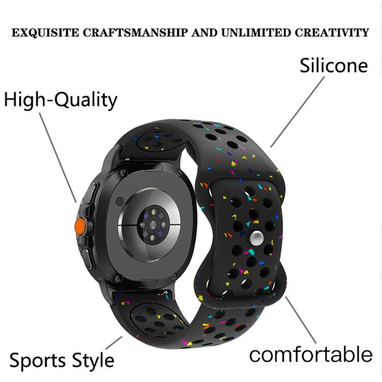 Eco-Friendly Granular Colorful Dots Silicone Watch Band, For Samsung Galaxy Watch8 / Watch8 Classic
