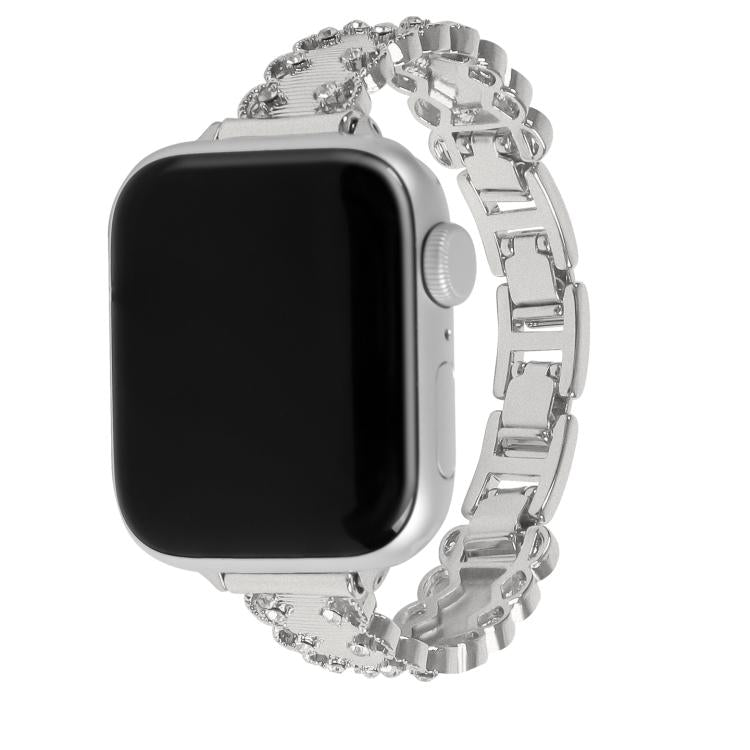 Lace Edged Diamond Alloy Metal Watch Band, For Apple Watch 46mm / 49mm / 45mm / 44mm, For Apple Watch 42mm / 41mm / 40mm / 38mm