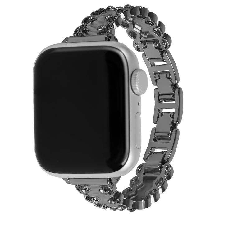 Lace Edged Diamond Alloy Metal Watch Band, For Apple Watch 46mm / 49mm / 45mm / 44mm, For Apple Watch 42mm / 41mm / 40mm / 38mm
