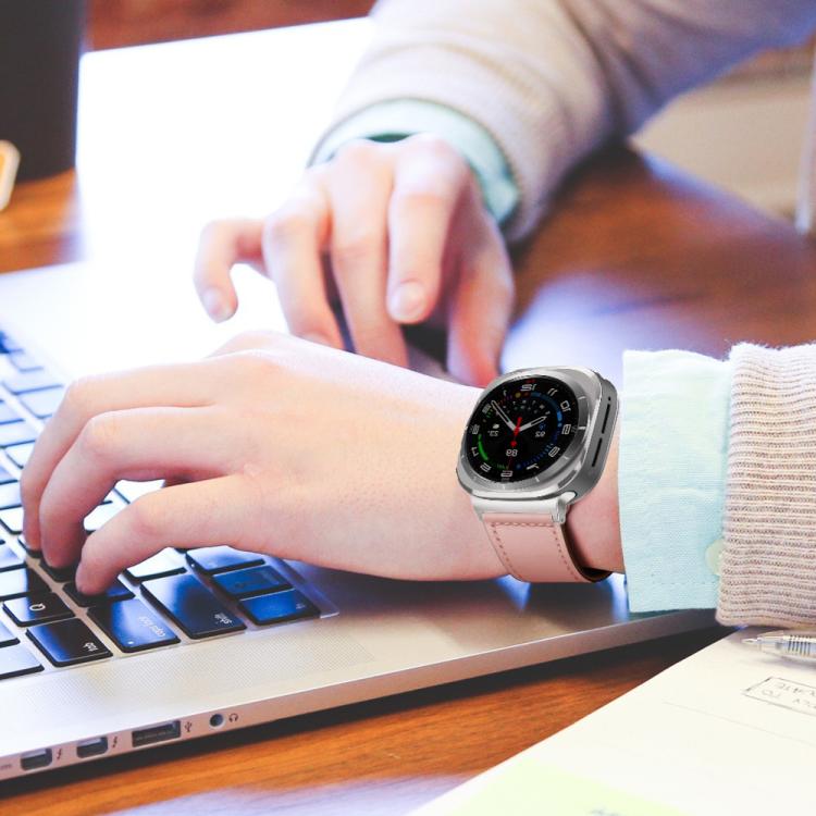 Classic Buckle Genuine Leather Watch Band, For Samsung Galaxy Watch8 / Watch8 Classic